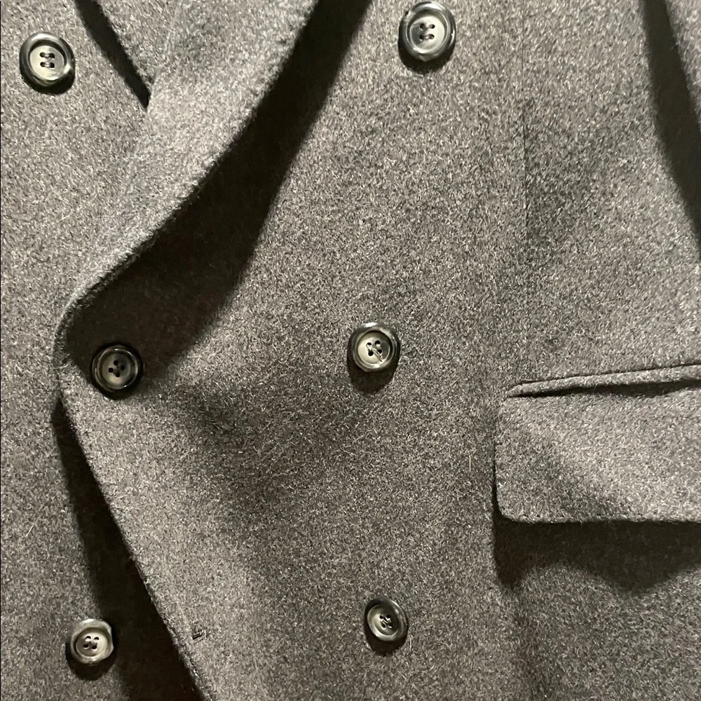 diVenedetto Cashmere Blend Vintage Charcoal Double-Breasted Men's Trench Coat - Picture 5 of 16